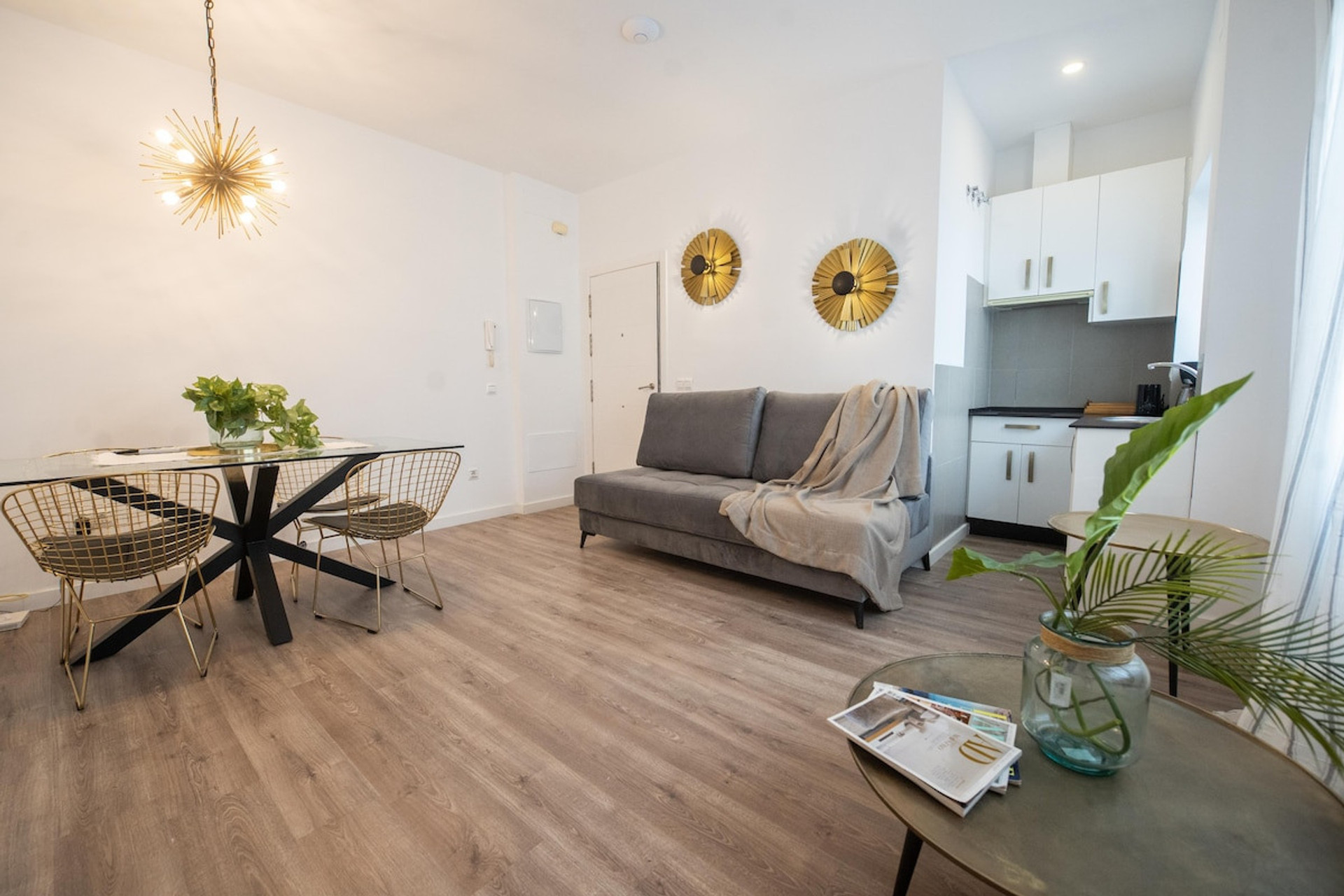 living room and kitchen view