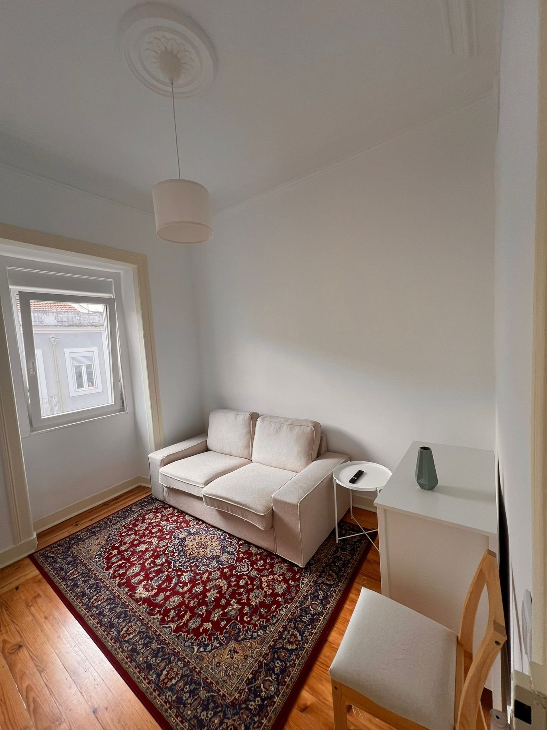 Living room with sofa and rug