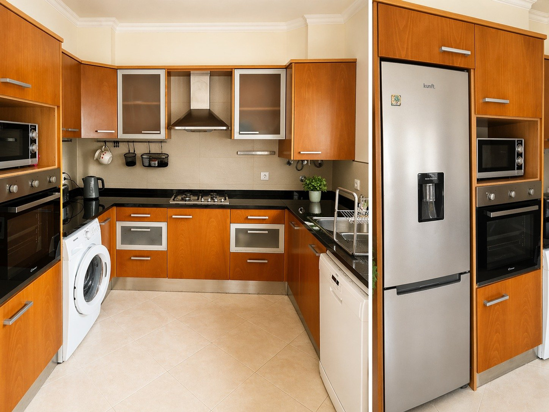 Fully equipped kitchen with appliances
