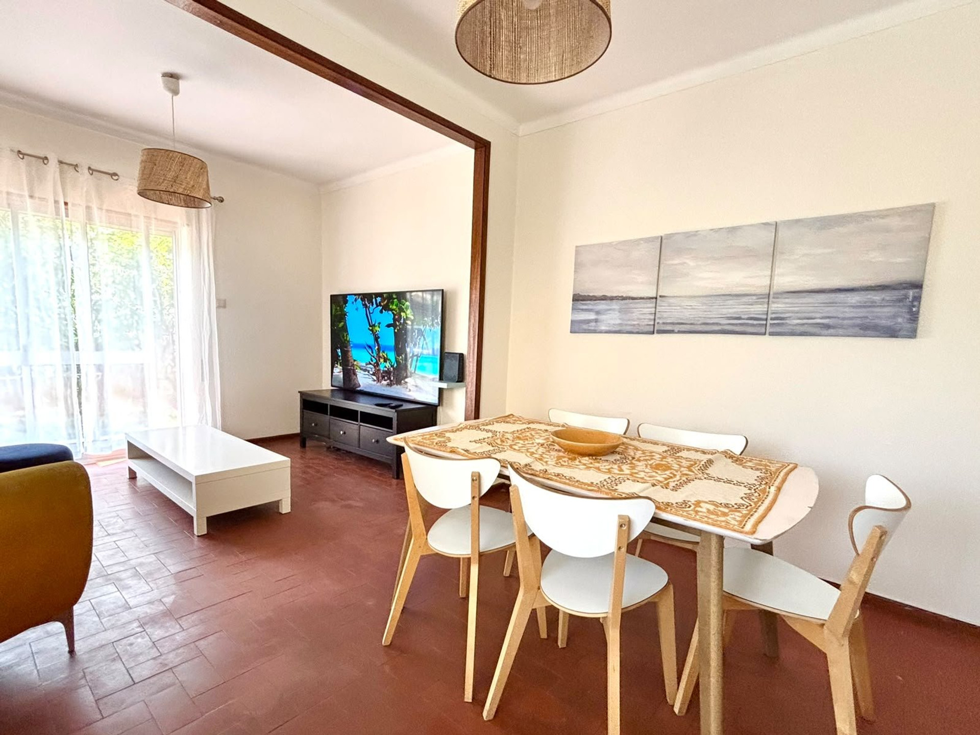 Dining area with TV