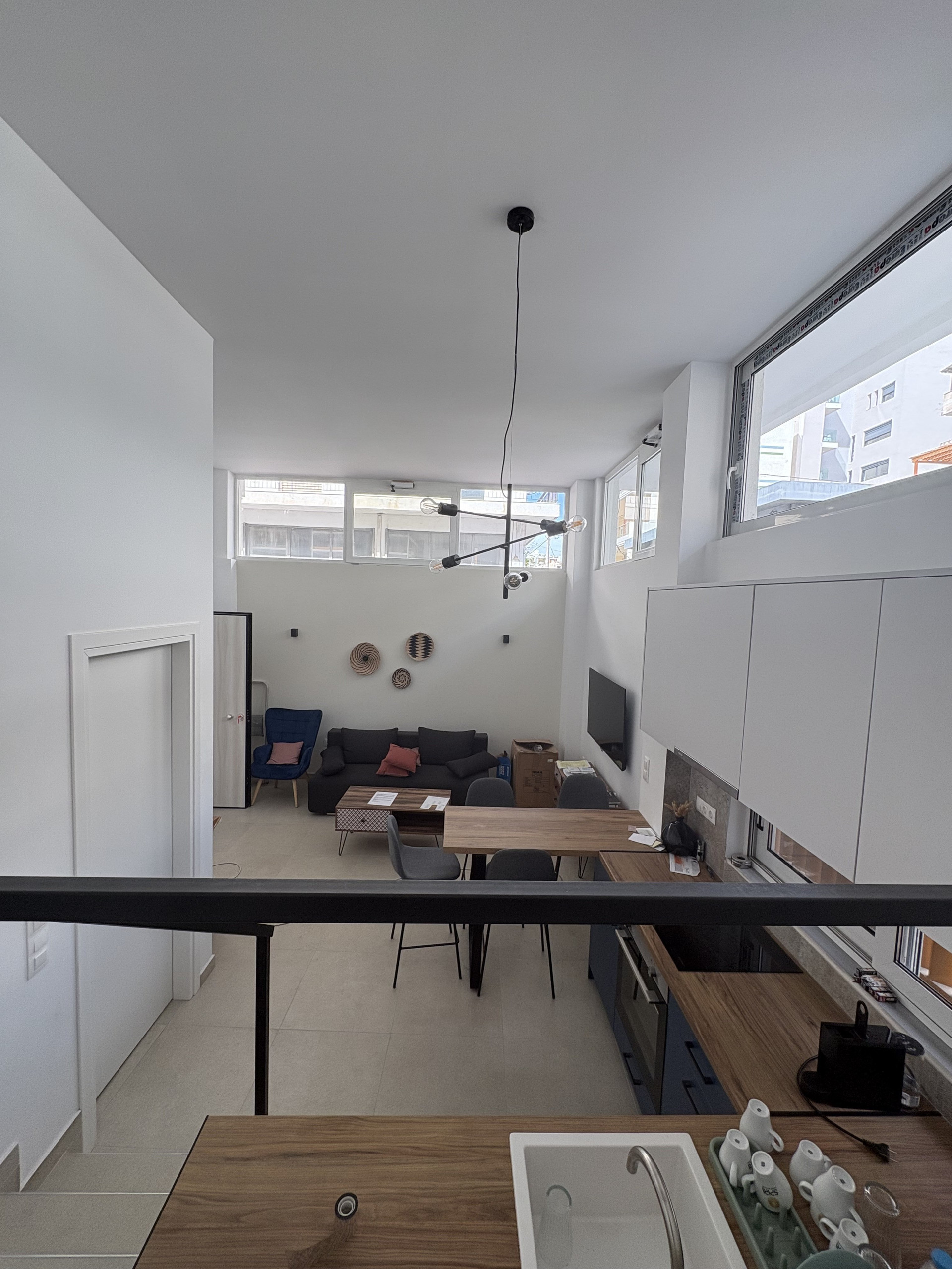 Open plan interior from mezzanine