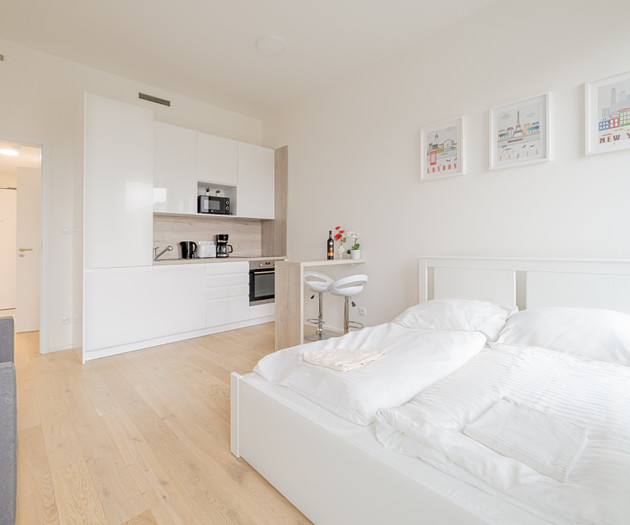 The Elegant White Suite in SmichovCity Residence