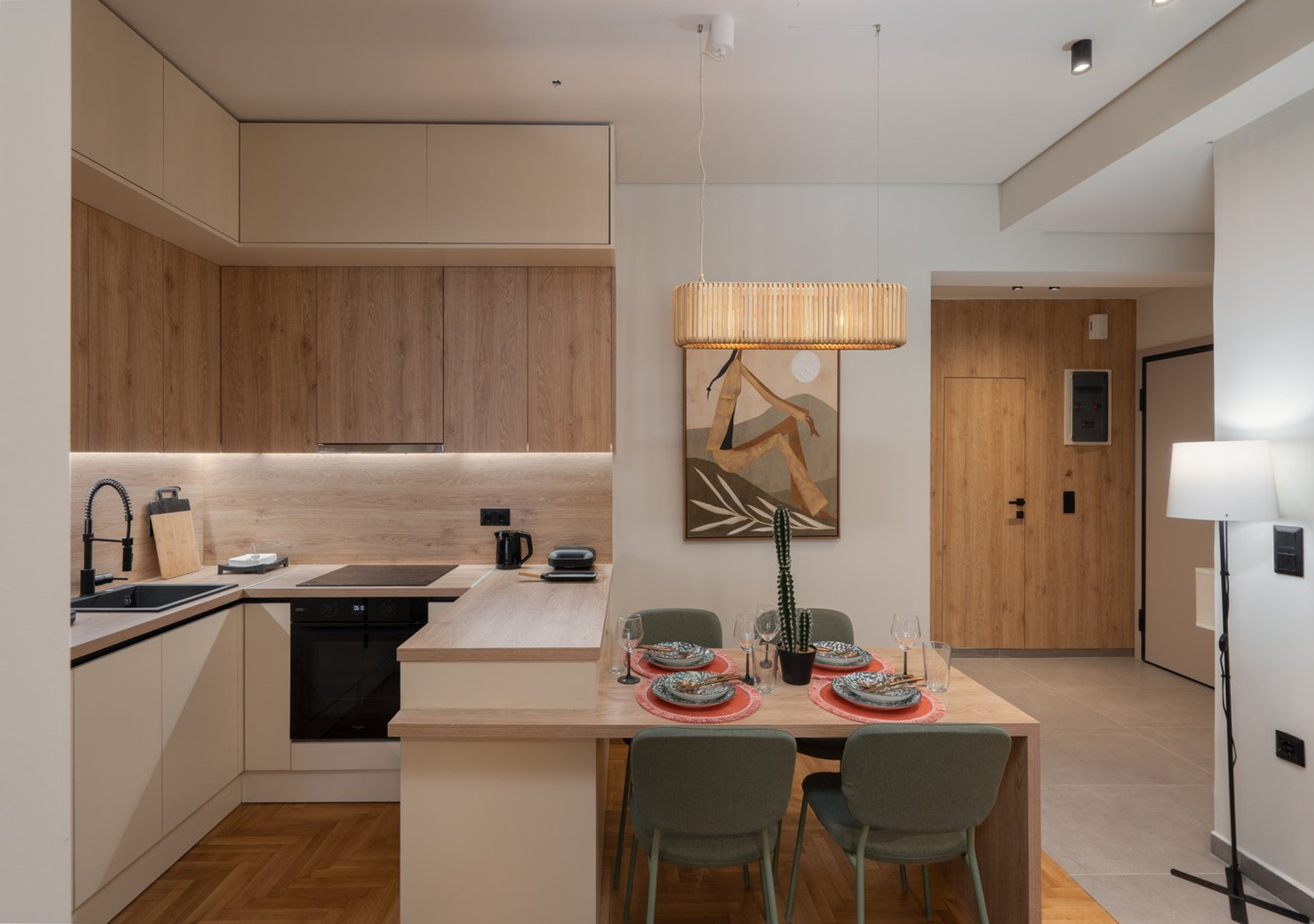 Kitchen with dining table setup