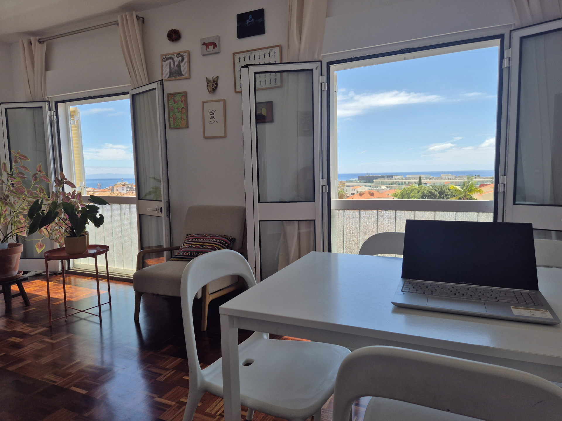 Dining table with ocean view