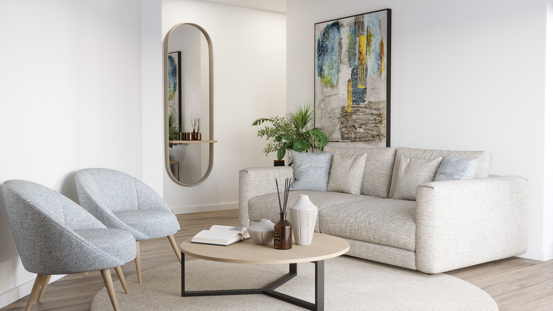 Living room with sofa seating