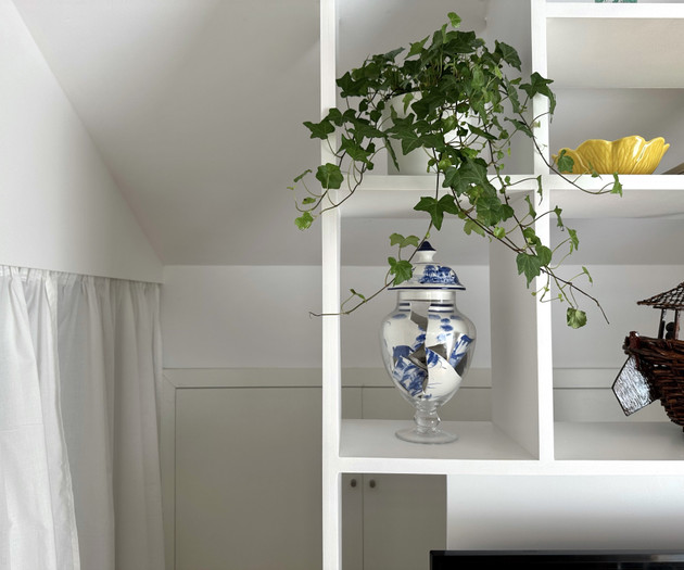 Decorative shelf plant and vase