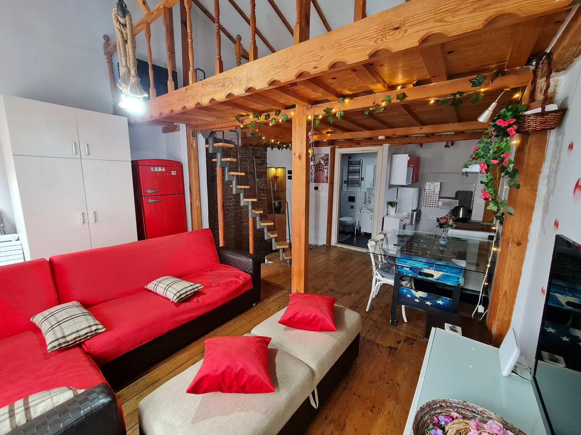 Open plan living loft interior