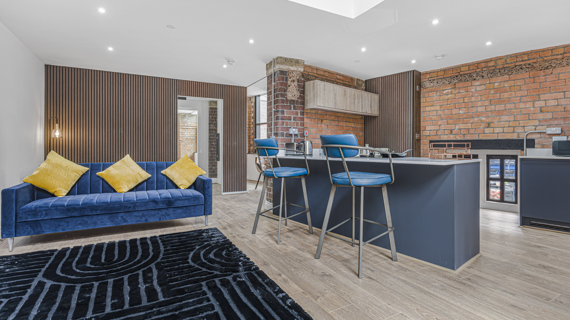 Living room and kitchen island overview