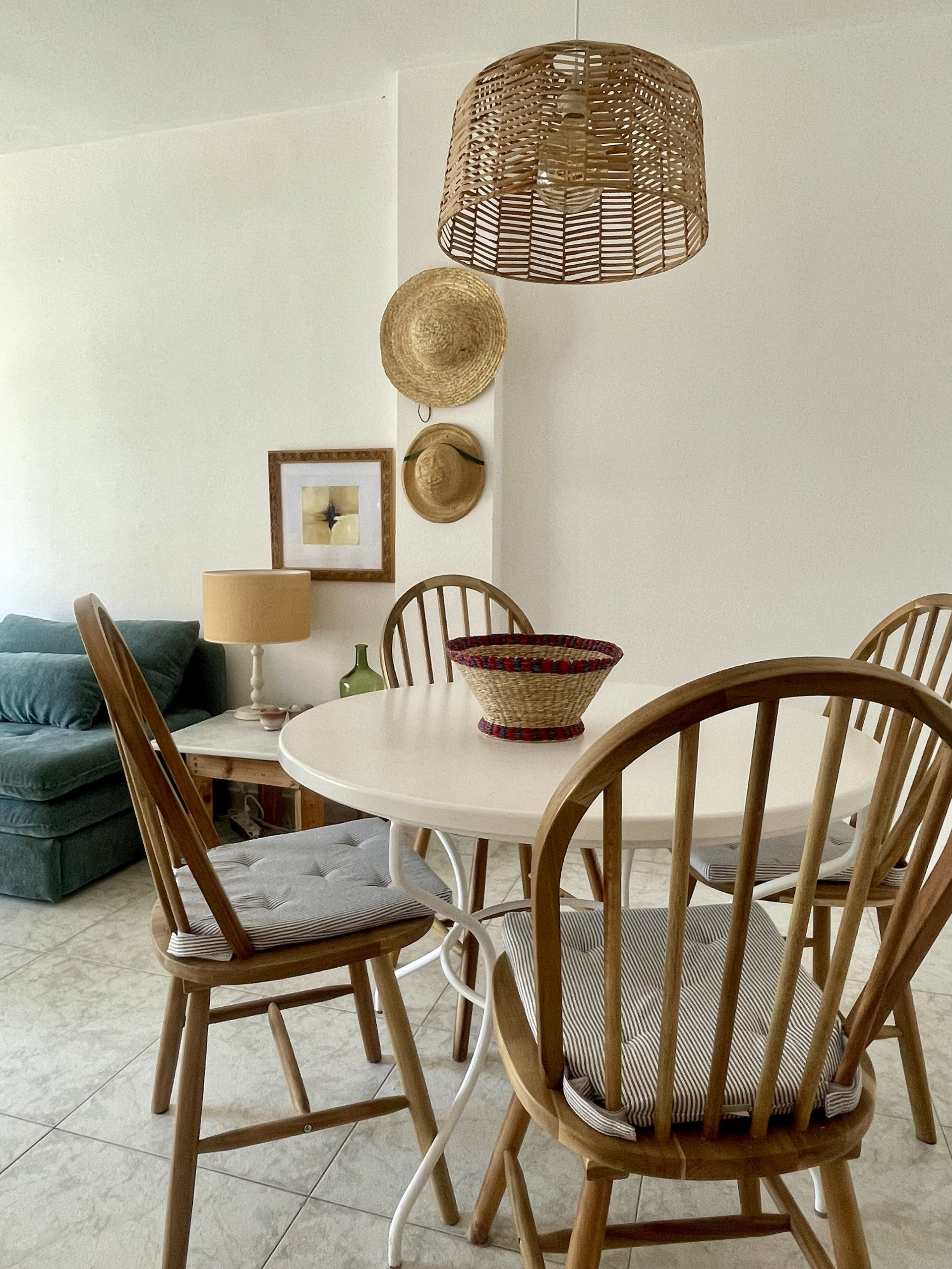 Dining area with living room