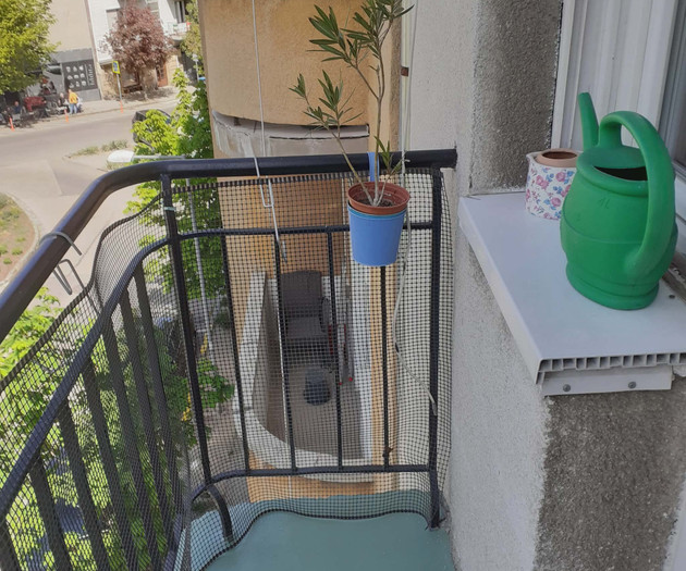Balcony corner with plants