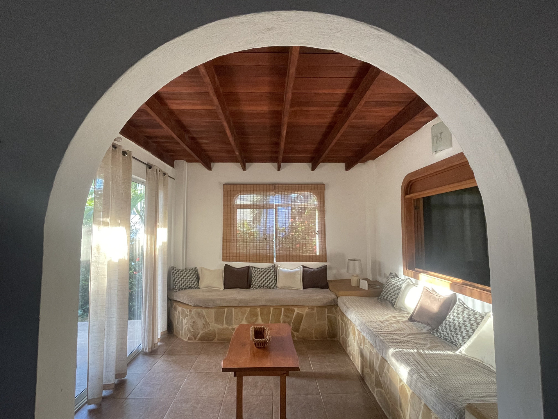 View from kitchen to living room