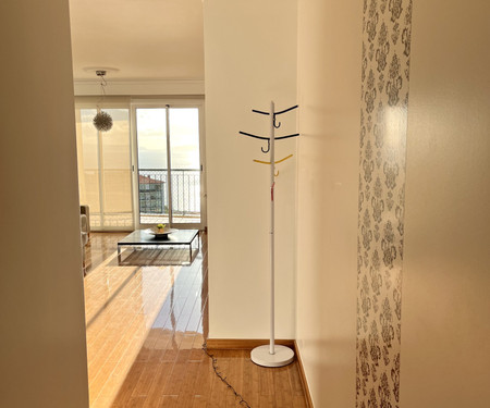 modern, large room with sea-view balcony