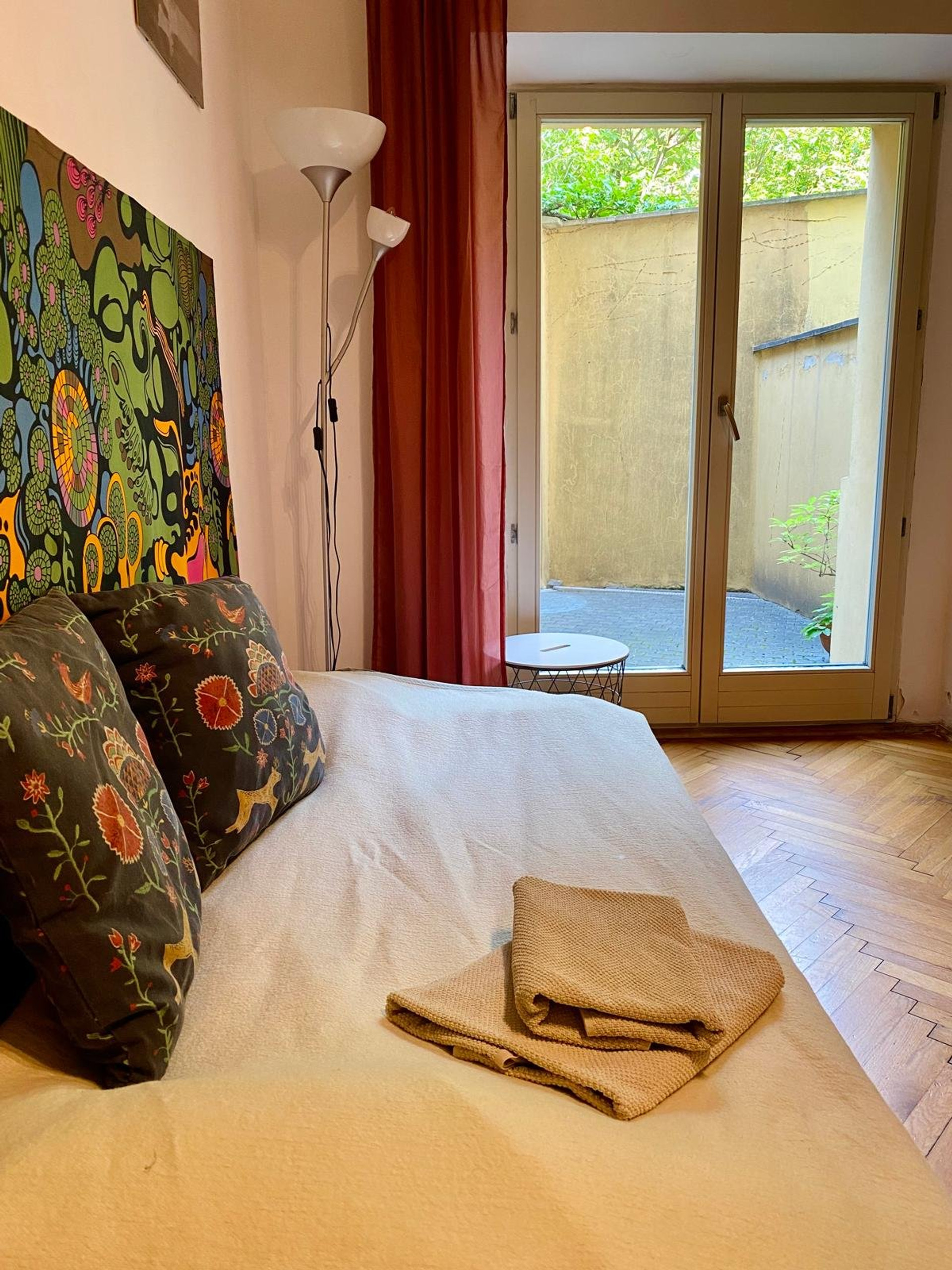 Bedroom with patio door view