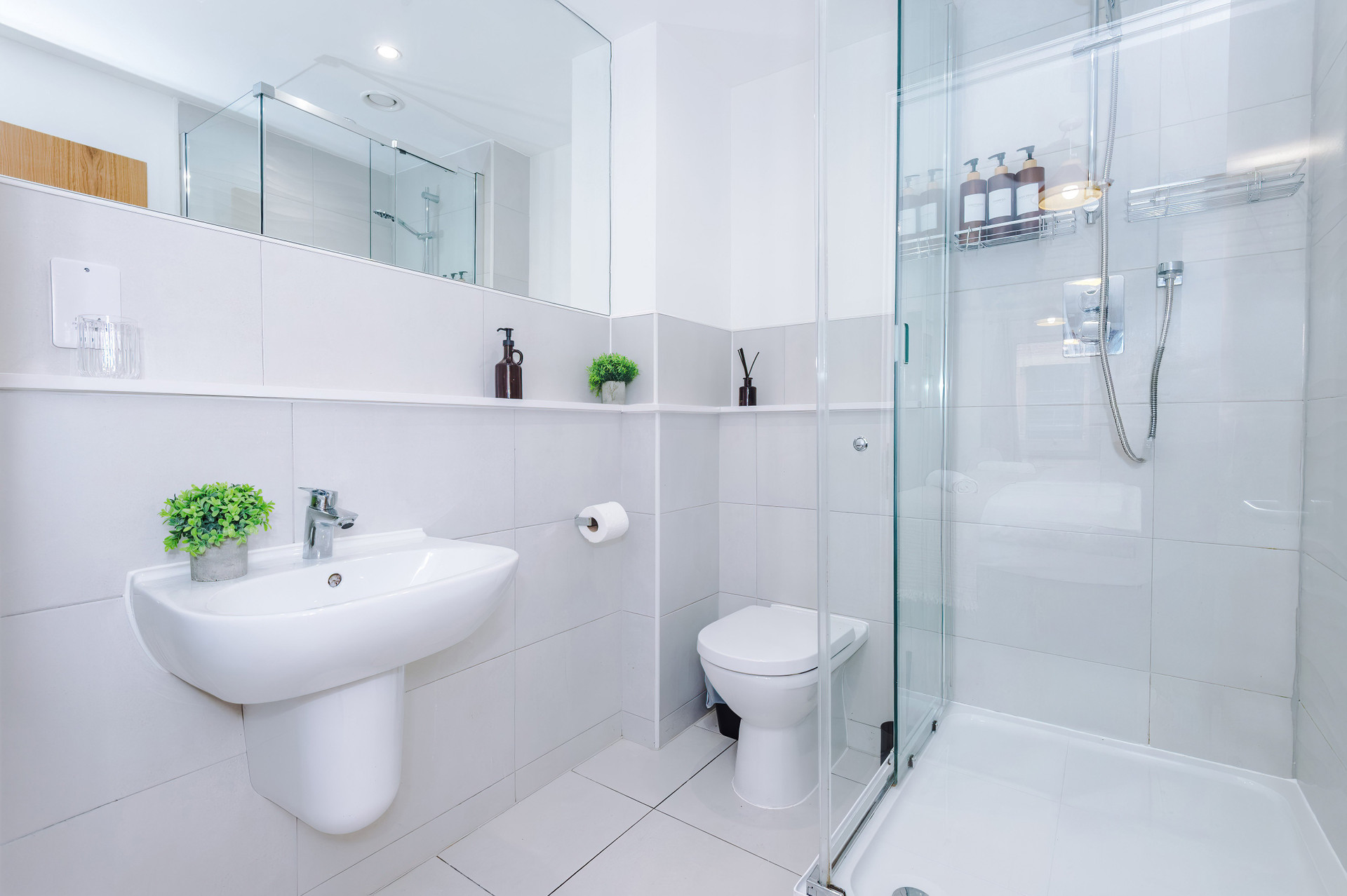 Bathroom with sink and shower