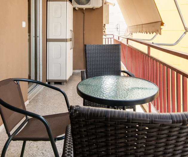 Balcony with AC unit