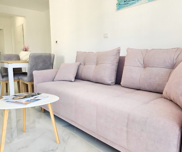 Living room pink sofa