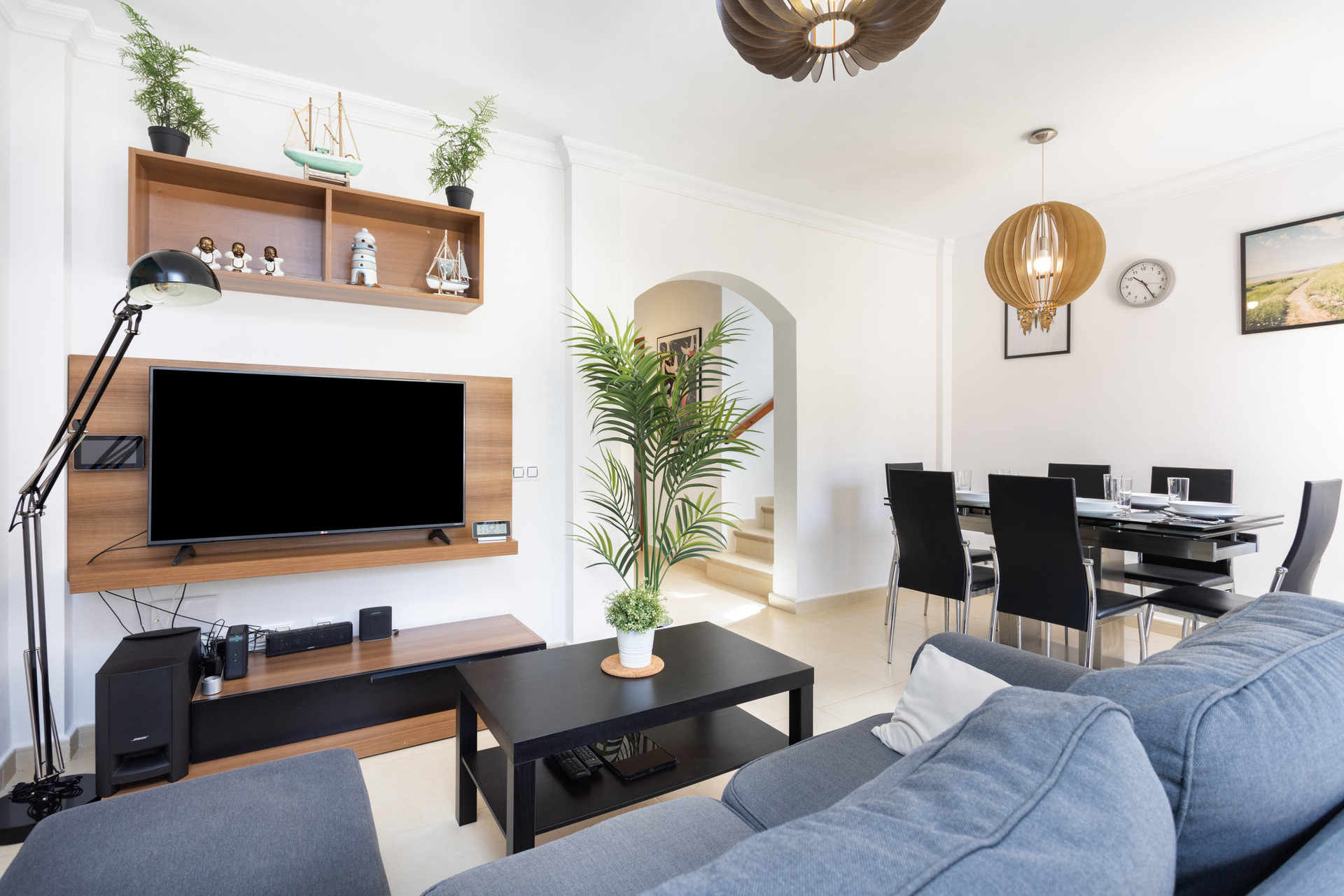 Bright living and dining area