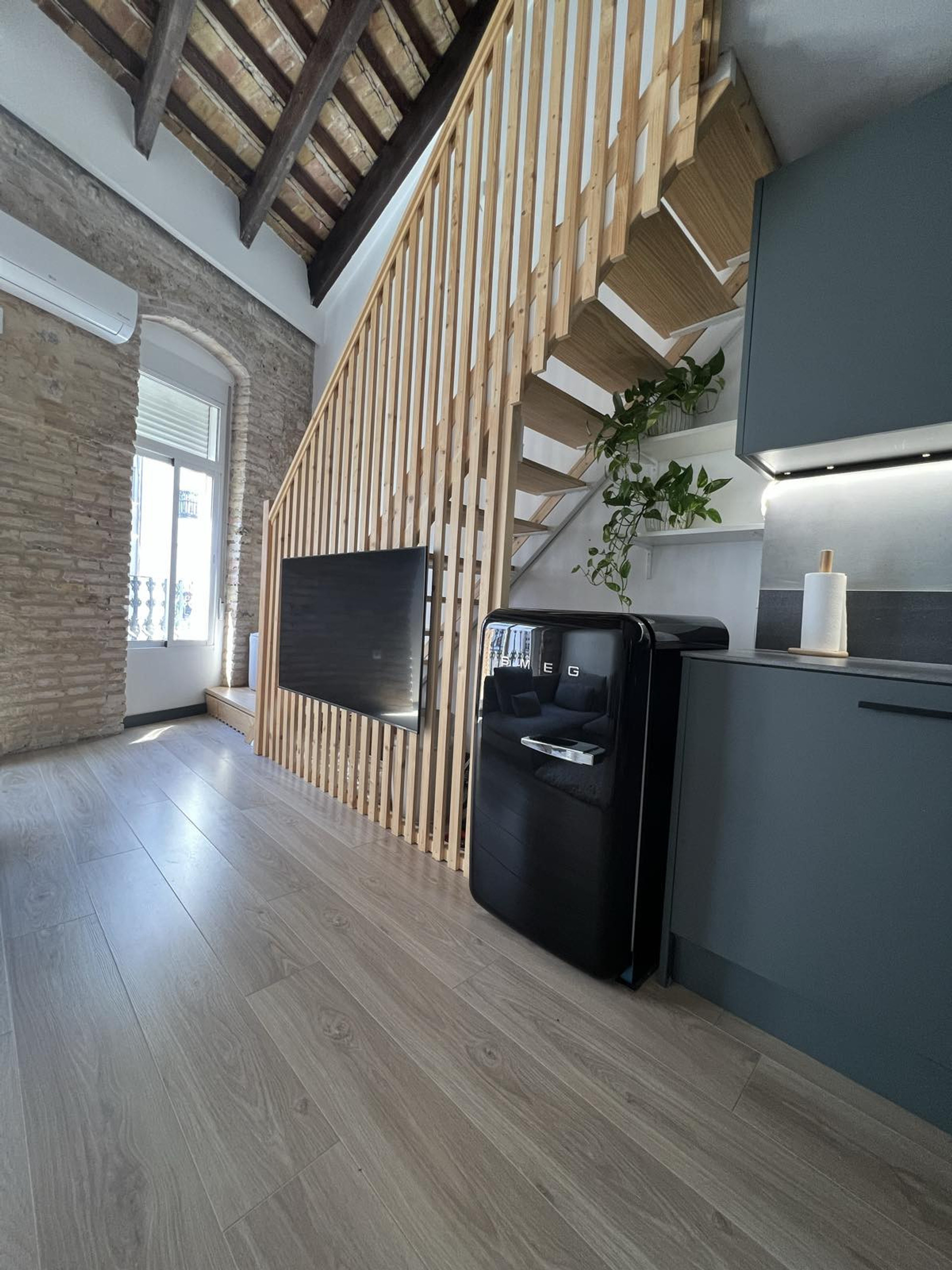 living room and kitchen
