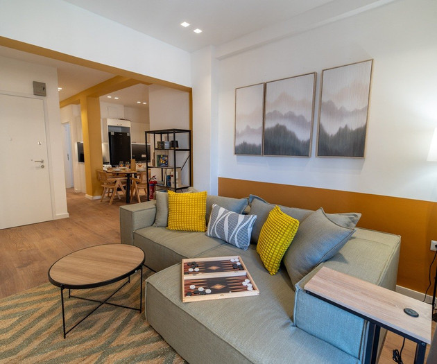 Living room with hallway view