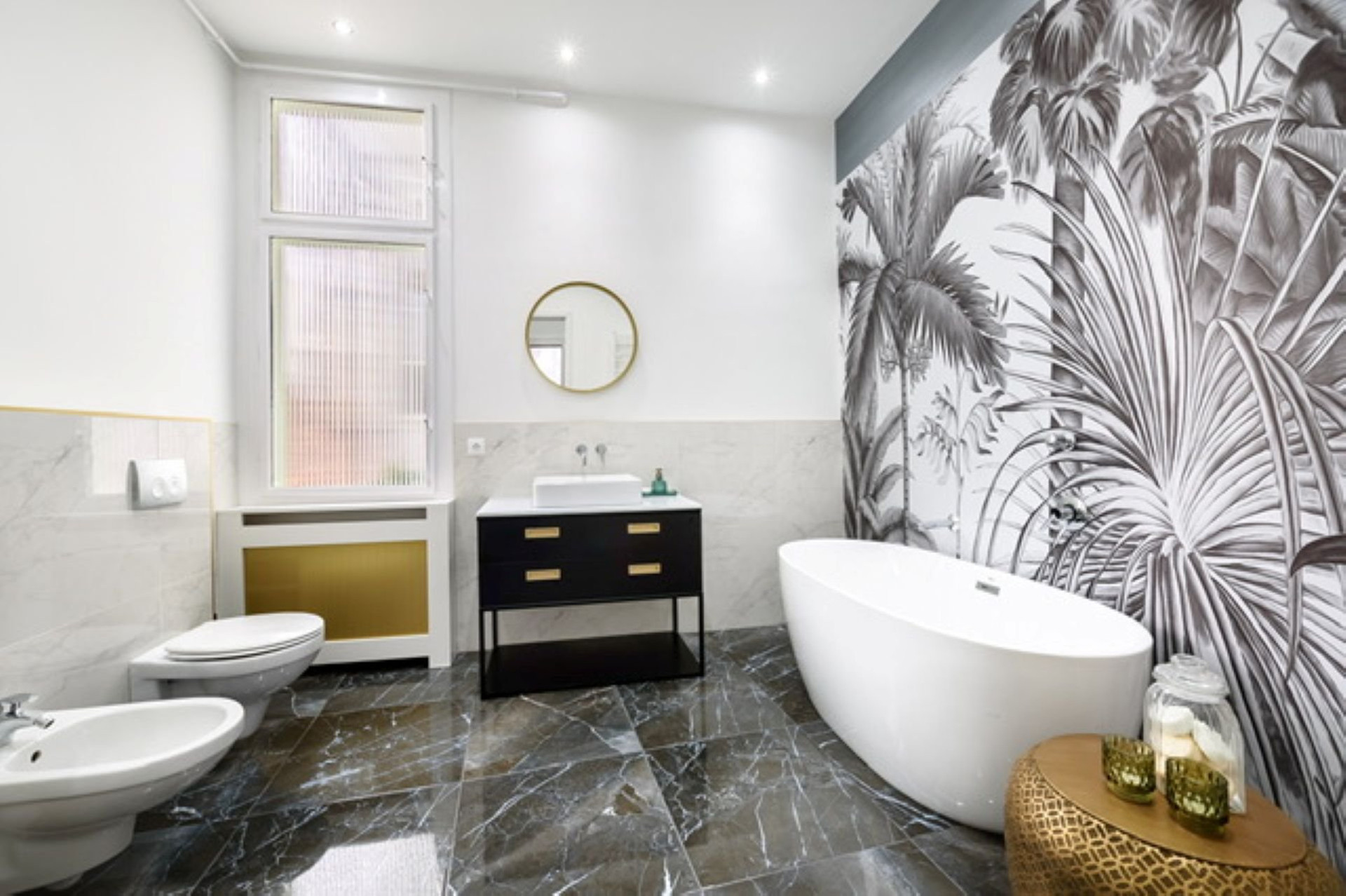 Luxury bathroom with freestanding tub