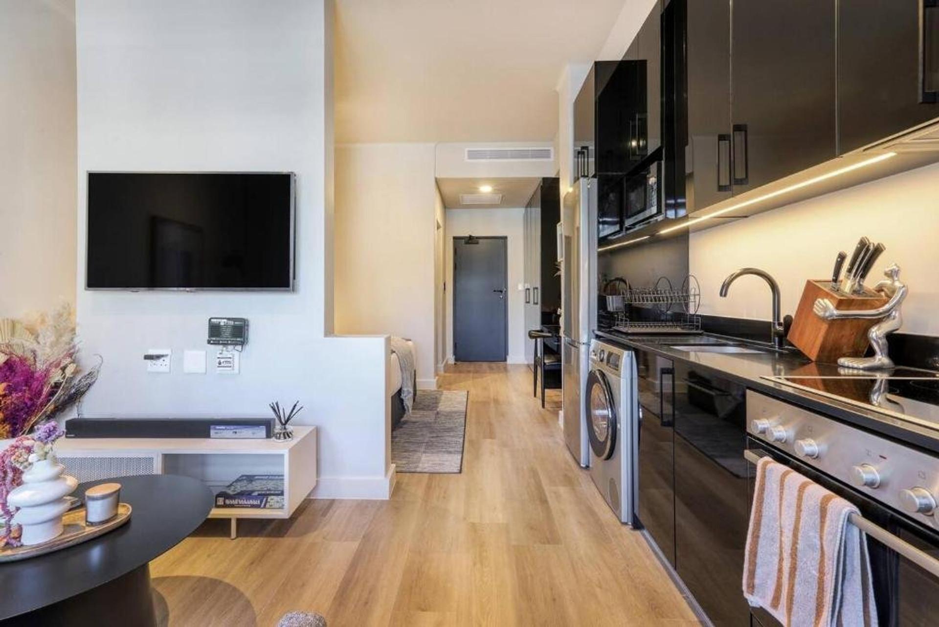 Studio kitchen and entrance hallway