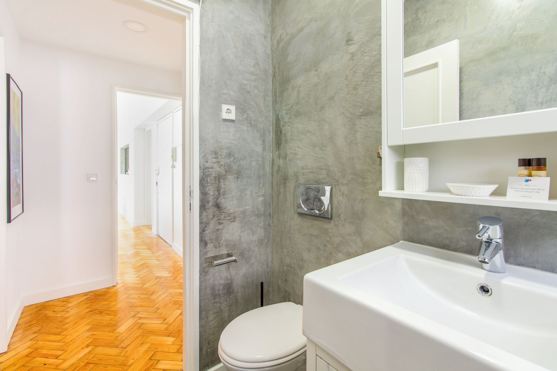 Bathroom with toilet and sink