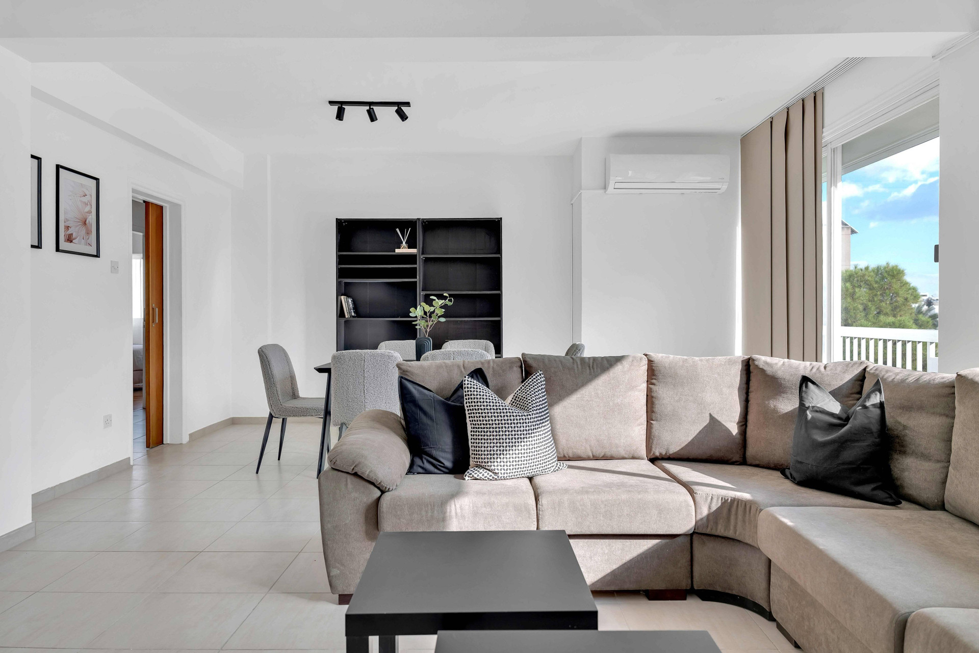 Open living and dining space