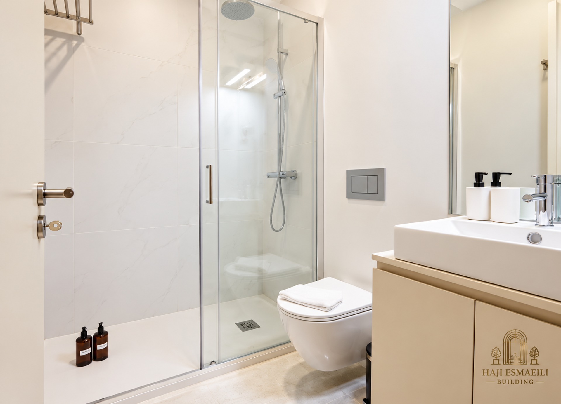 Bathroom with glass shower