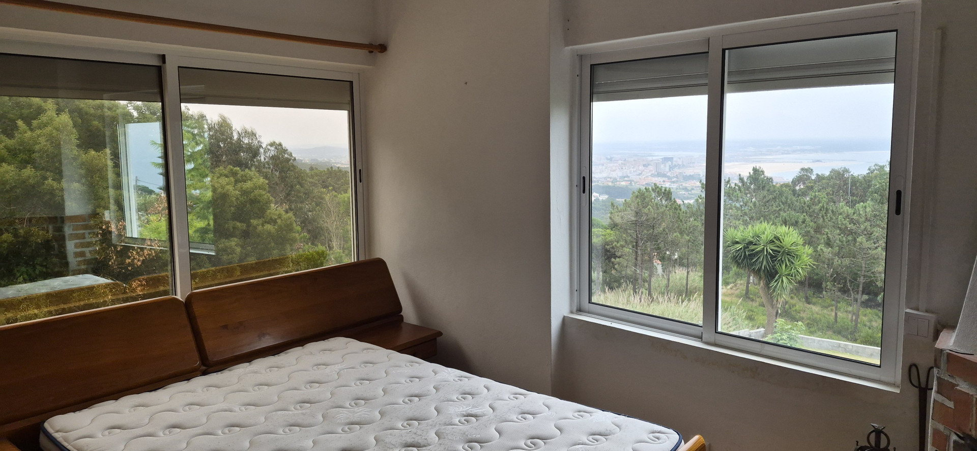 Bedroom with scenic sea view windows