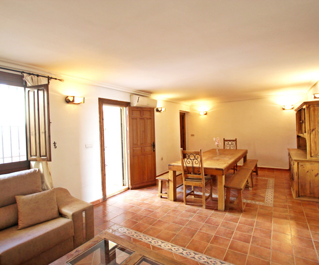 Dining room with wooden table