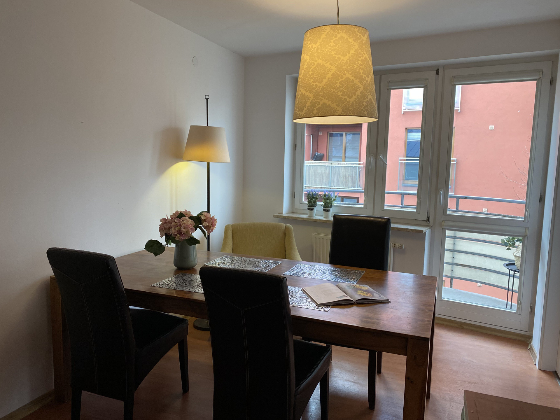 Dining room with large window