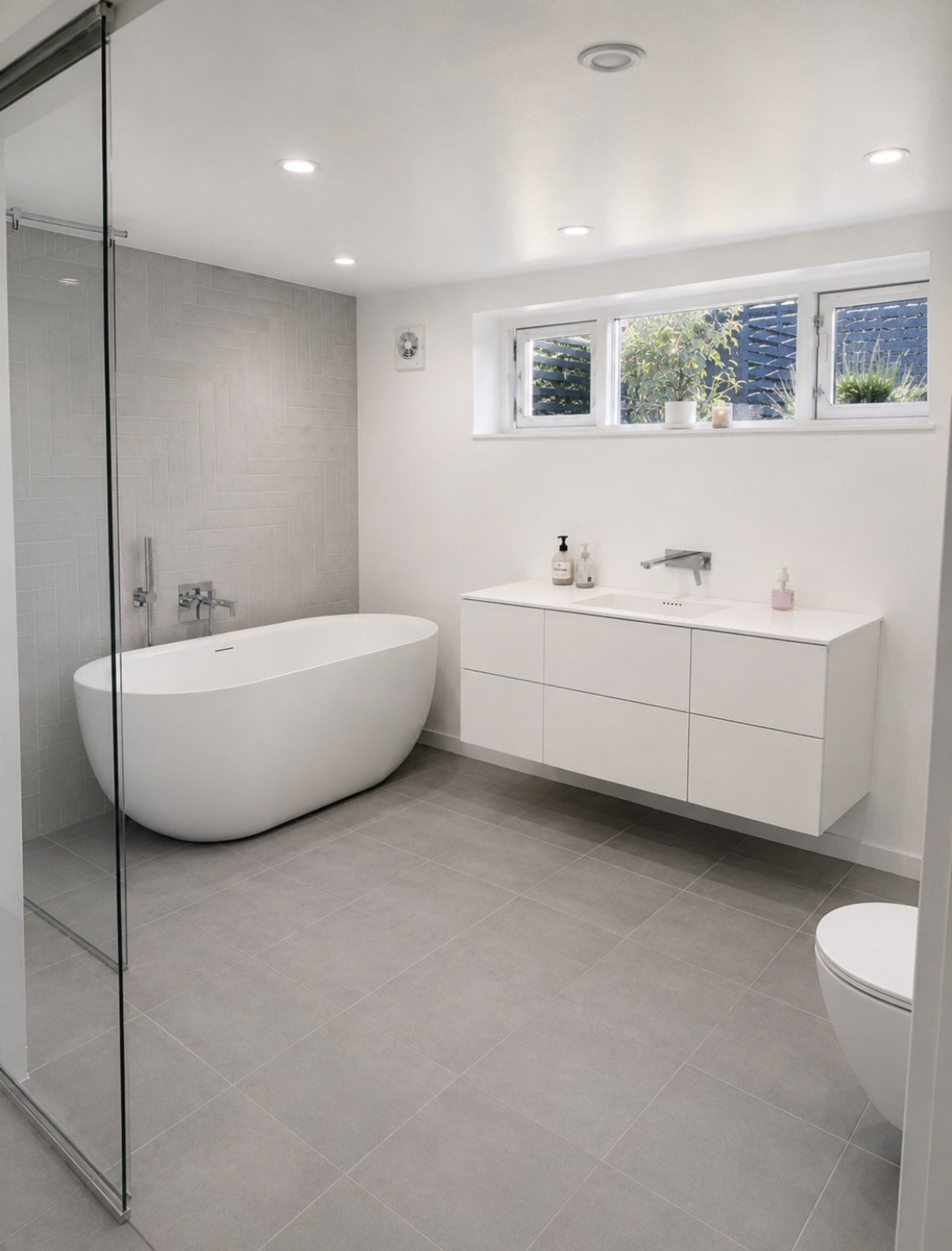 Modern bathroom with soaking tub