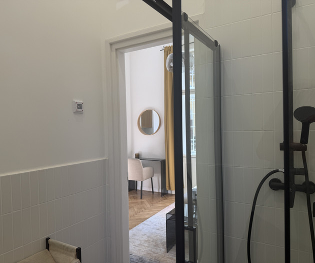 Bathroom shower door view