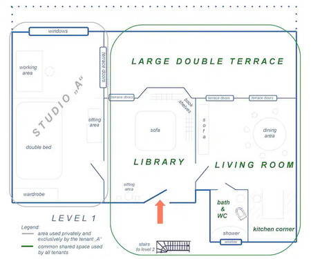 Studio B in Co-living space in the heart of Sofia