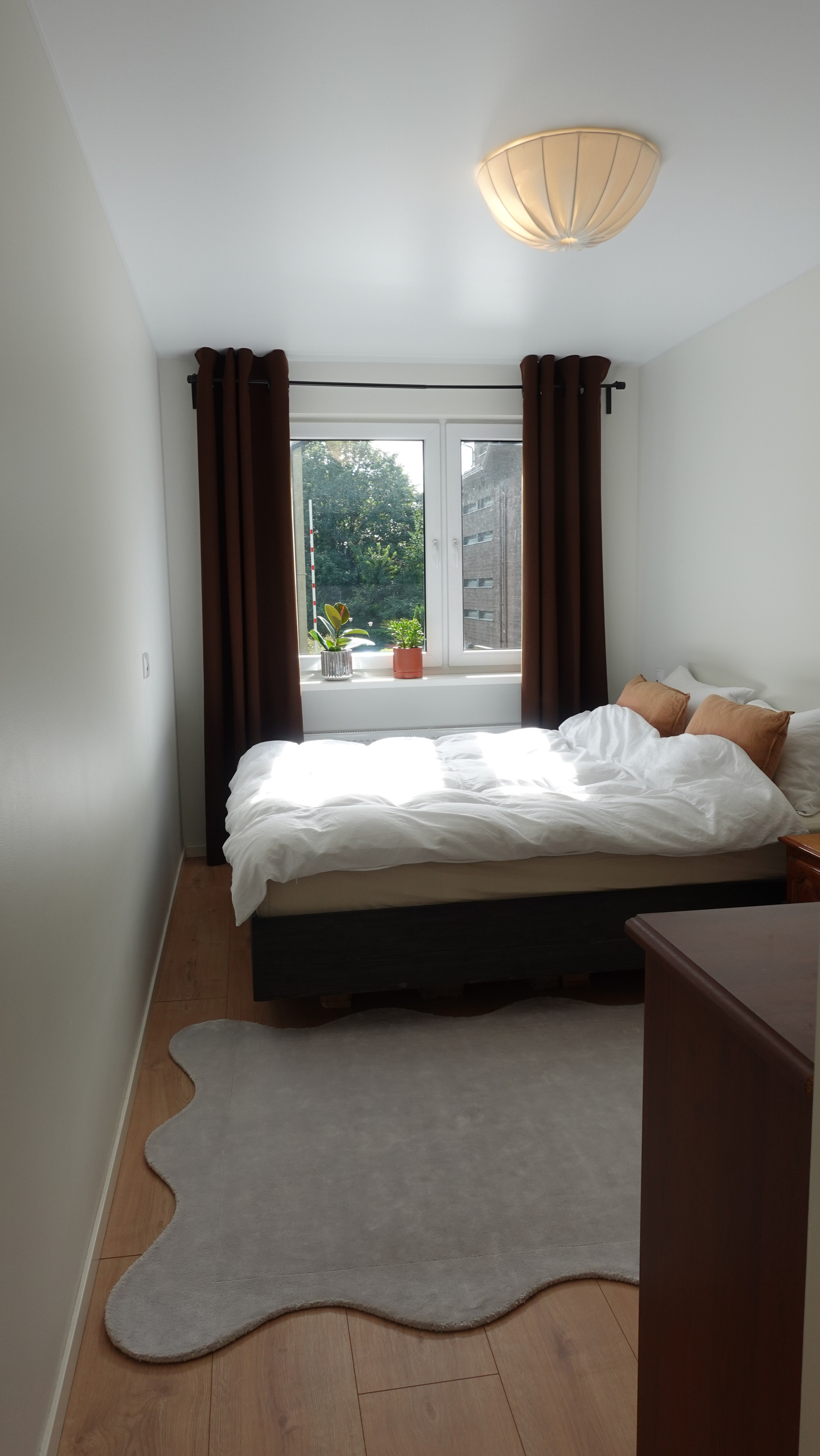 Bedroom with blackout curtains