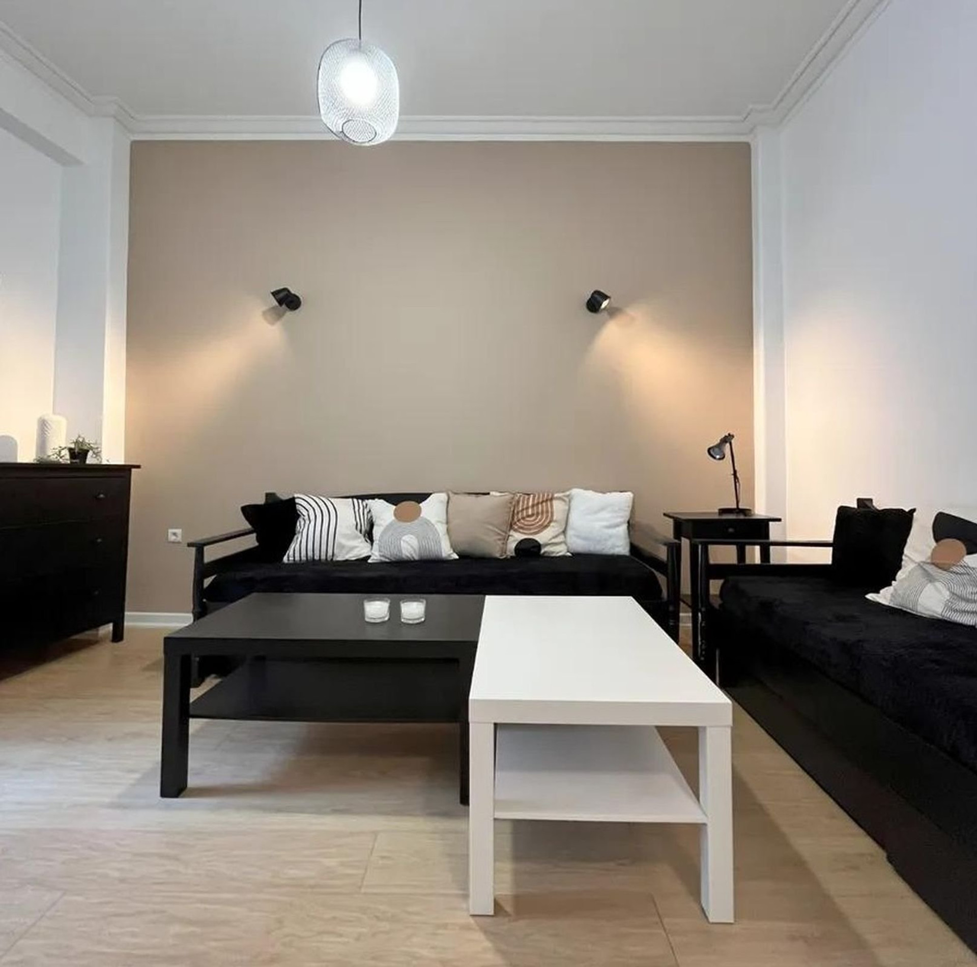 Cozy living room with sofas