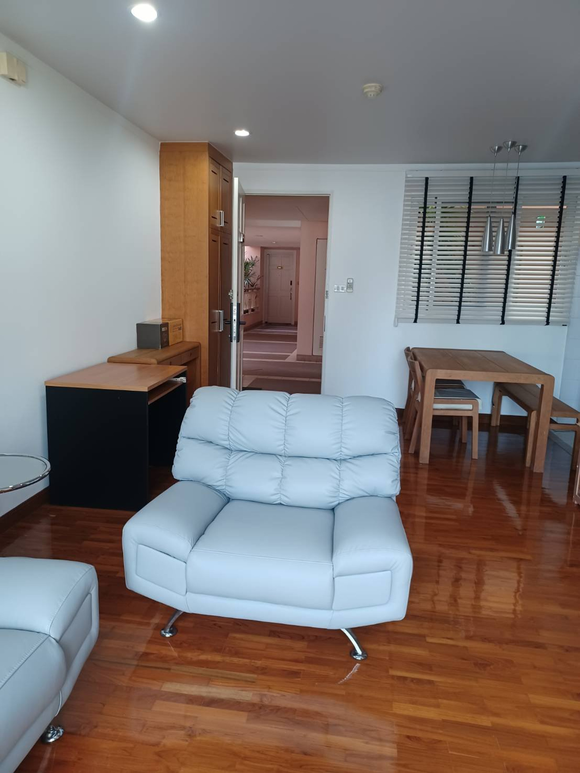 Living area with dining table
