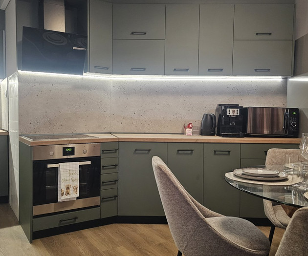 Kitchen counter with dining table