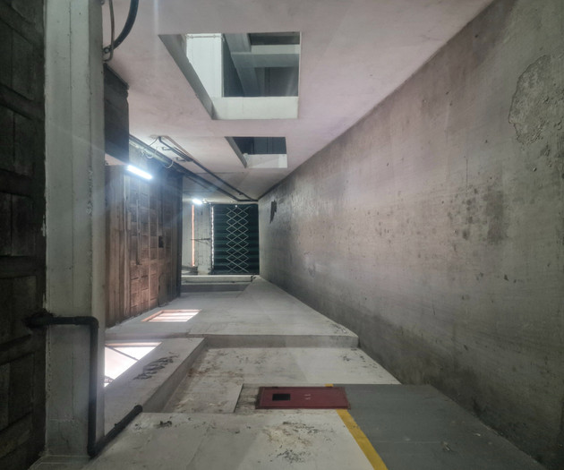 Underground parking corridor view