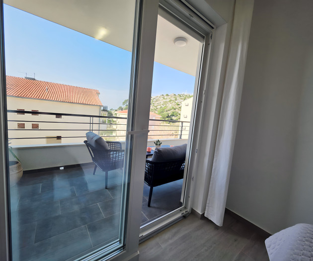 View from bedroom to balcony