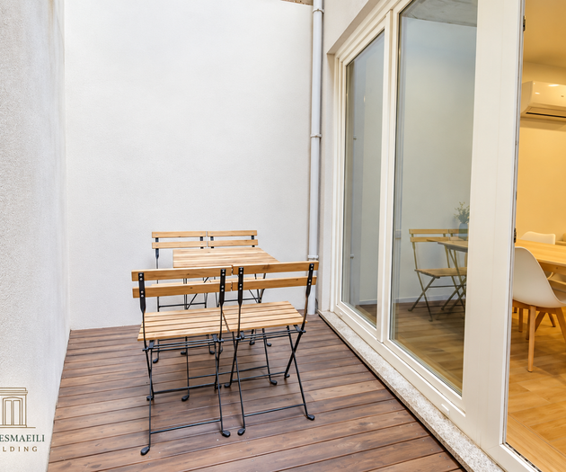 Terrace with folding chairs