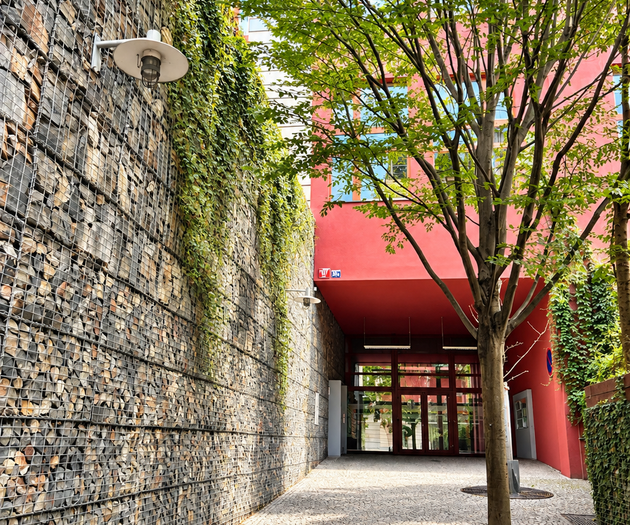 Courtyard walkway to entrance