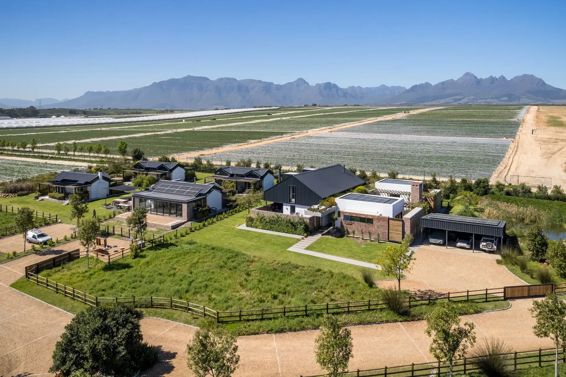 Arial view of the property and farm