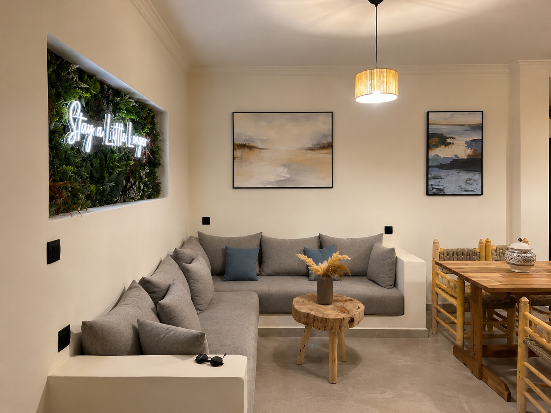 Living room with sofa nook