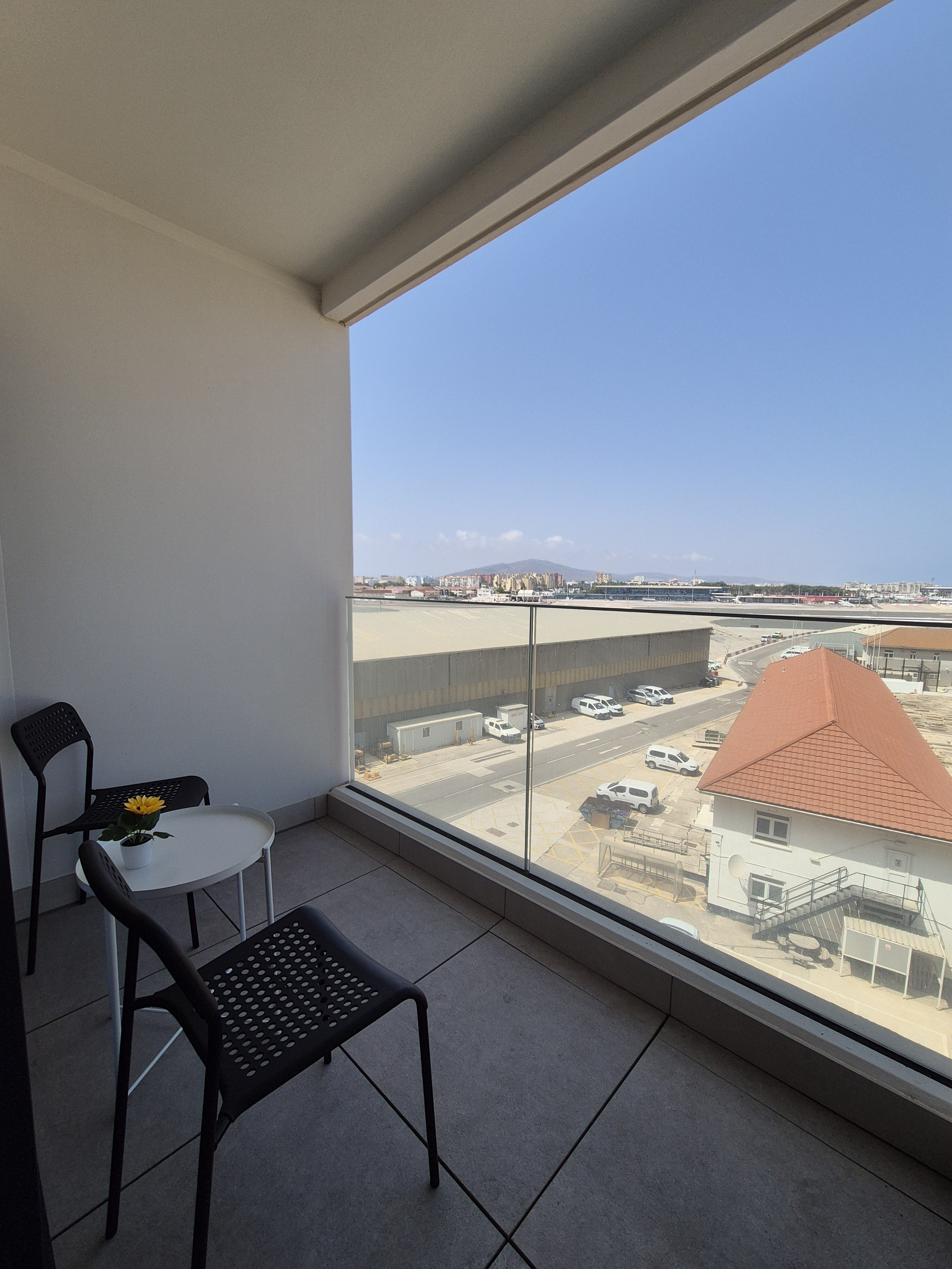 Balcony seating with scenic view