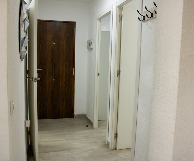 Entrance hallway with wooden door