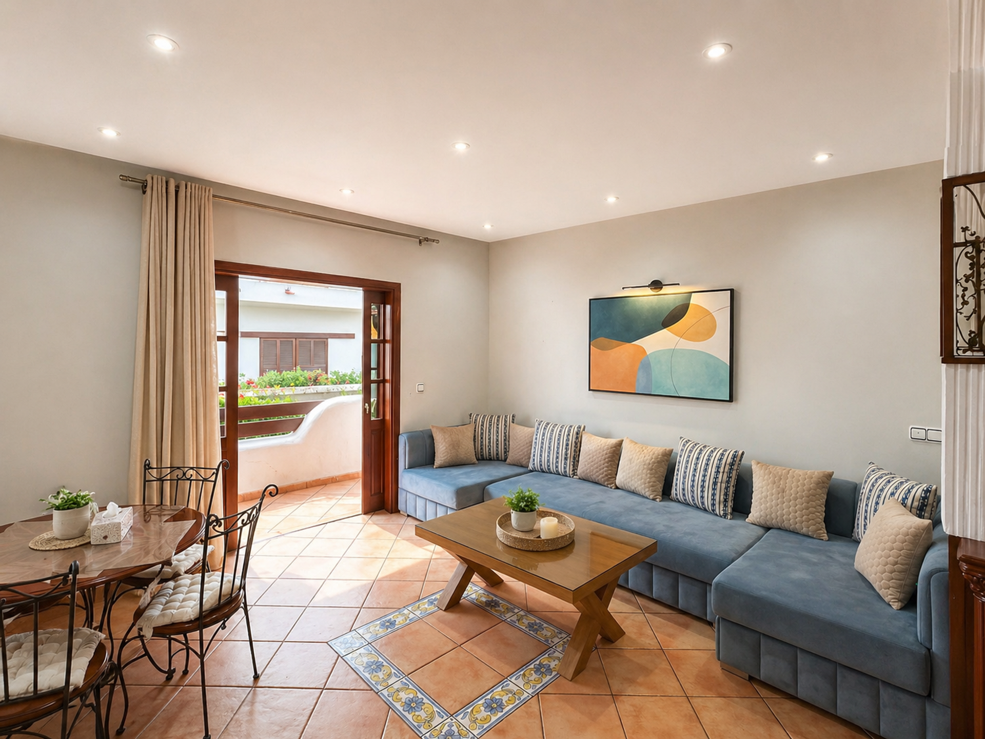 Living area with balcony access