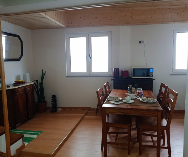 House in village close to river beach and ski
