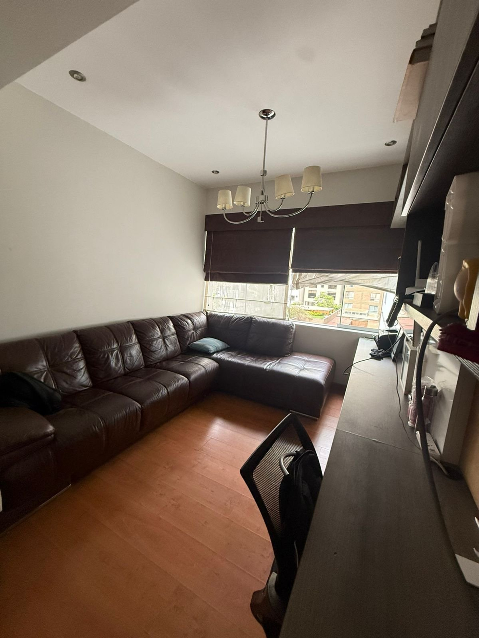 Living room leather sectional sofa