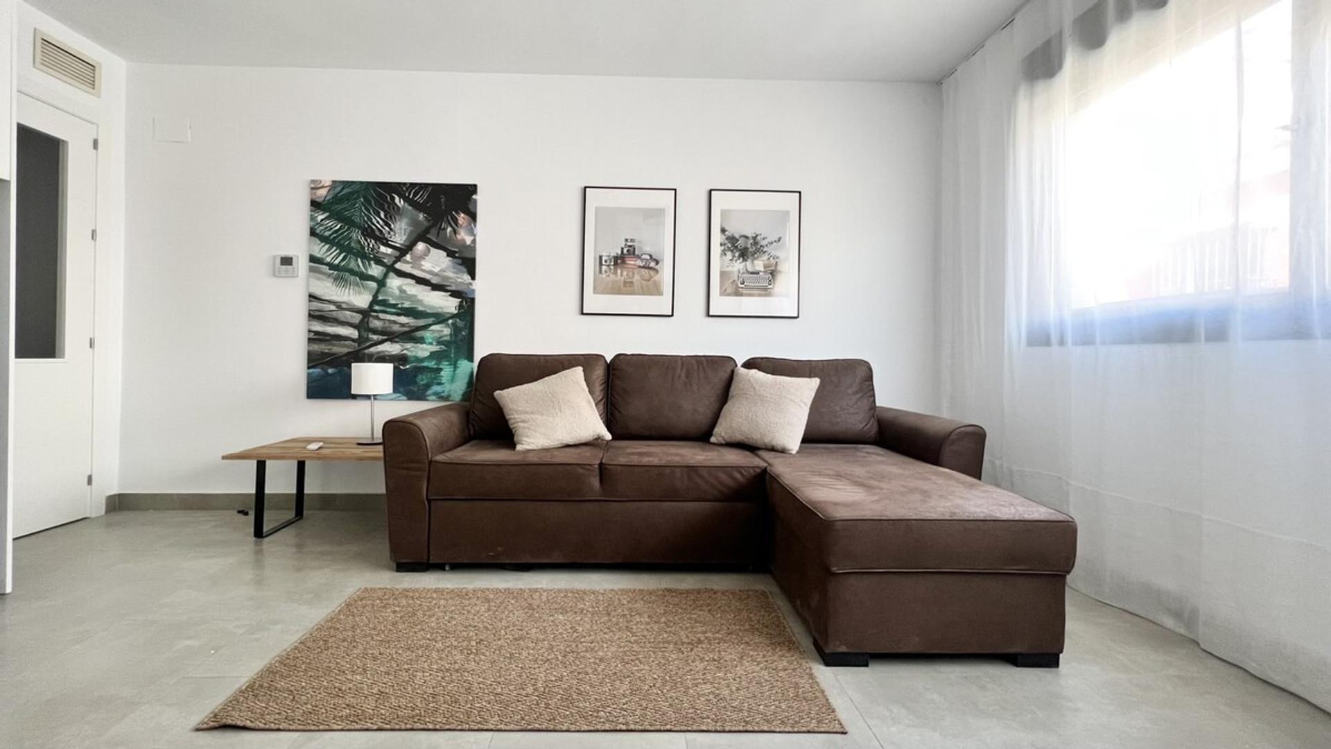 living room with double sofa bed